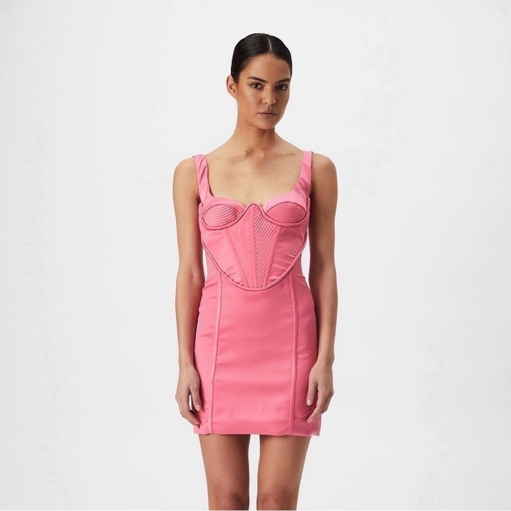 Pink Structured Mini Dress